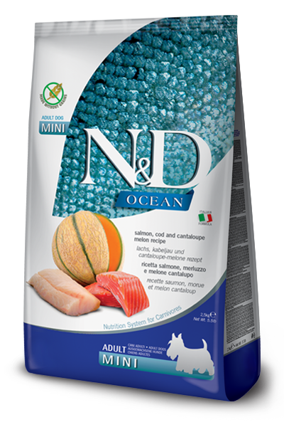 Farmina N&D Ocean Salmon, Cod & Cantaloupe Melon Adult Mini Dry Dog Food