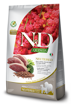 Farmina N&D Quinoa Neutered Duck Adut Medium & Maxi Dry Dog Food