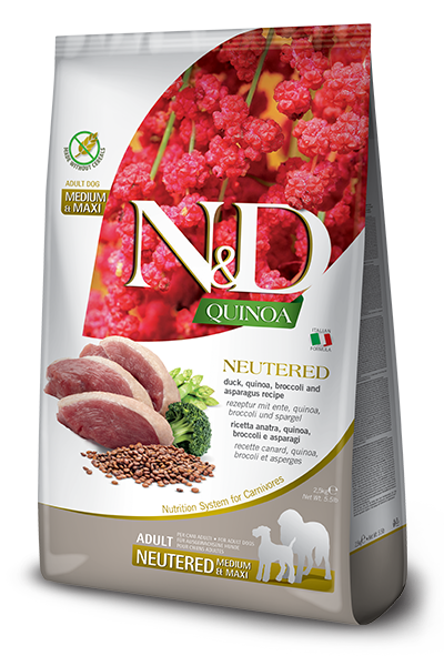 Farmina N&D Quinoa Neutered Duck Adut Medium & Maxi Dry Dog Food