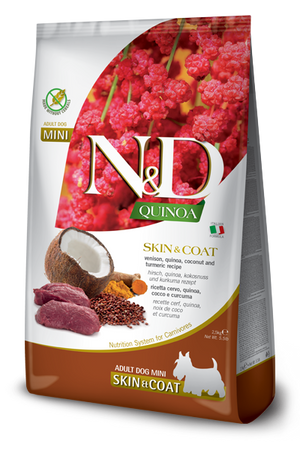Farmina N&D Quinoa Skin & Coat Venison Adult Mini Dry Dog Food