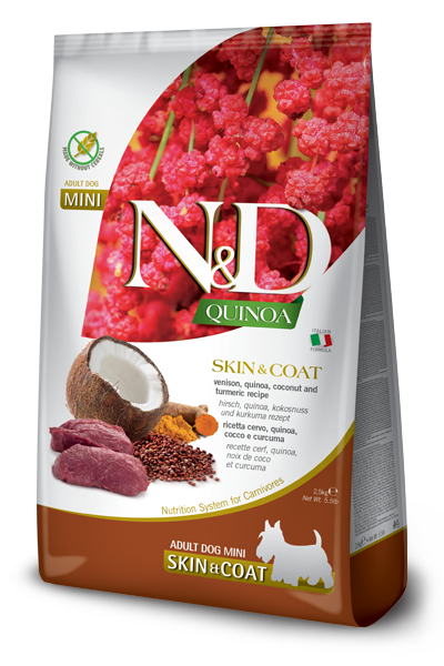 Farmina N&D Quinoa Skin & Coat Venison Adult Mini Dry Dog Food