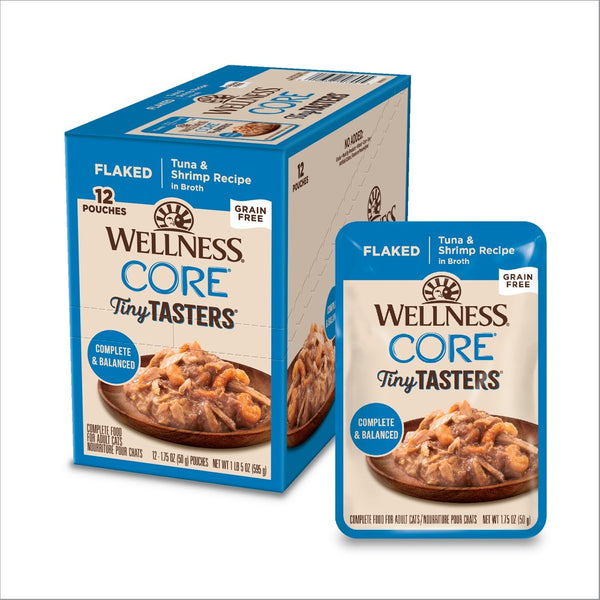 Wellness CORE Tiny Tasters Flaked Tuna & Shrimp Wet Cat Food Pouches