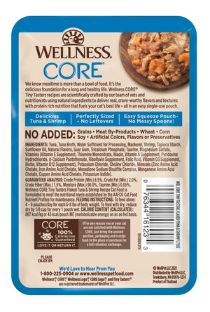 Wellness CORE Tiny Tasters Flaked Tuna & Shrimp Wet Cat Food Pouches