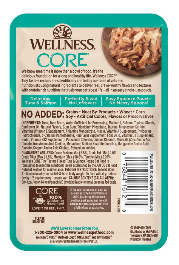 Wellness CORE Tiny Tasters Flaked Tuna & Salmon Wet Cat Food Pouches