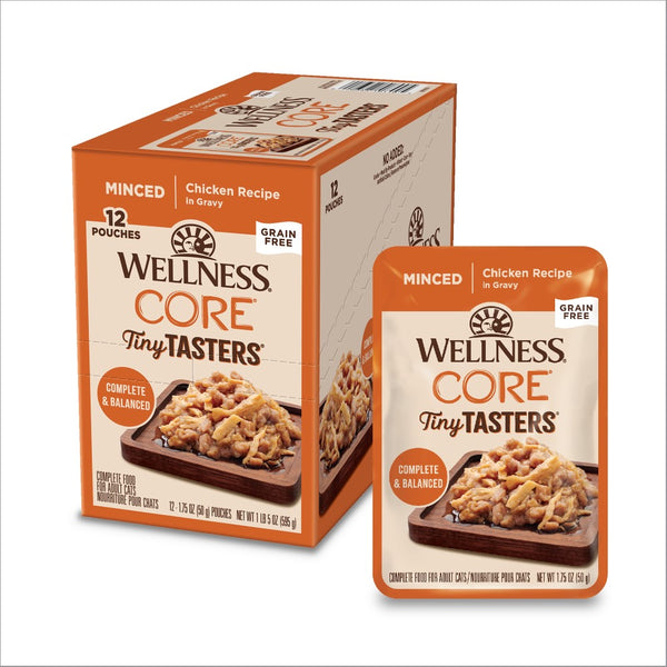 Wellness CORE Tiny Tasters Minced Chicken Wet Cat Food Pouches