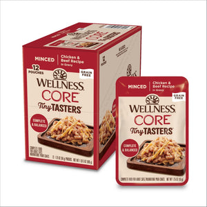 Wellness CORE Tiny Tasters Minced Chicken & Beef Wet Cat Food Pouches