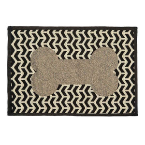 Loving Pets Bella Fashion Geometric Bone Feeding Mats for Dogs, Brown