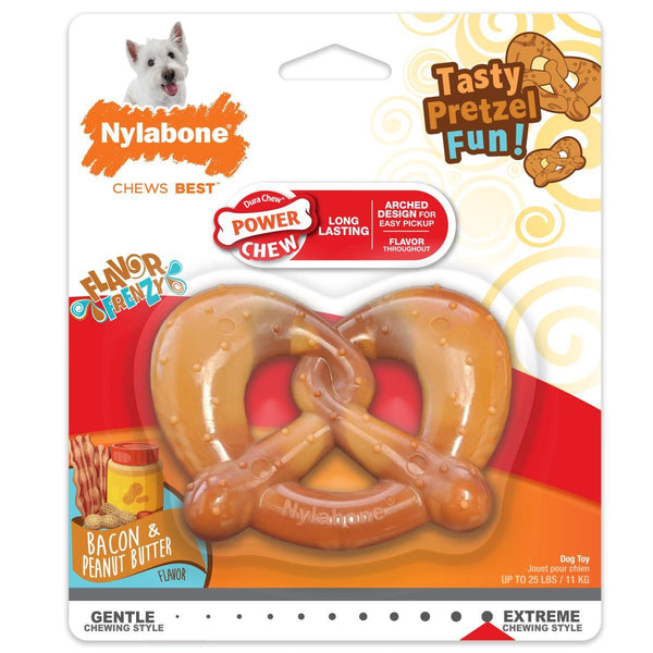 Nylabone Power Chew Pretzle Bacon & Peanut Butter Dog Toy