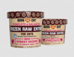 Boss Dog Boss Cat Complete & Balanced Raw Entree Turkey Frozen Cat Food
