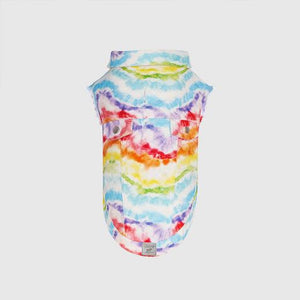 Canada Pooch Downtown Denim Dog Vest, Rainbow Tie Dye