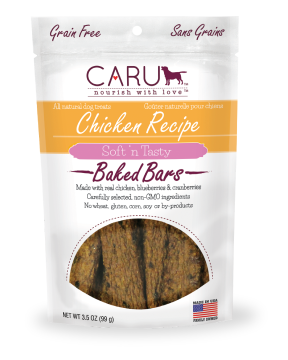 Caru Soft 'n Tasty Baked Bars Chicken Recipe Grain-Free Dog Treats, 4-oz