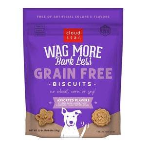 Cloud Star Wag More Bark Less Biscuits sans céréales friandises pour chiens aux saveurs assorties