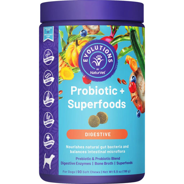 NaturVet Evolutions Probiotic + Superfoods Soft Chews Dog Supplement