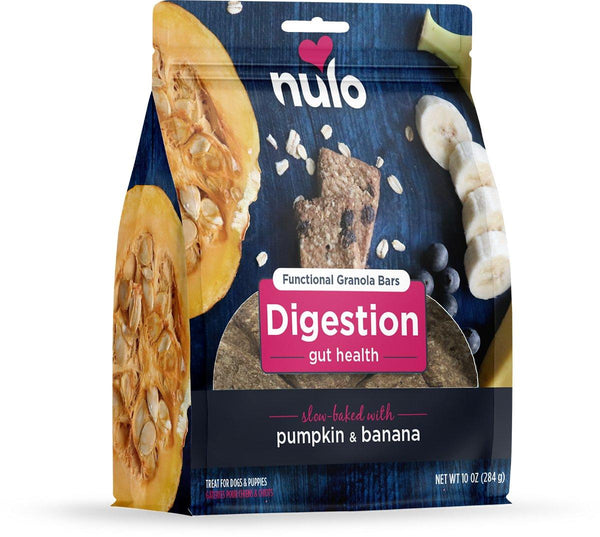 Nulo Barres Granola fonctionnelles Digestion Citrouille & Banane Friandises pour chiens