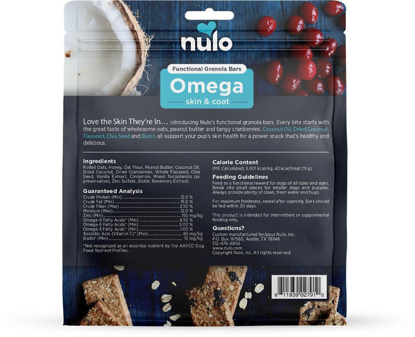 Nulo Functional Granola Bars Omega Coconut & Cranberry Dog Treats