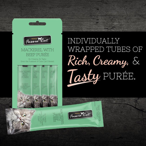 Fussie Cat Mackerel with Beef Puree Cat Treats