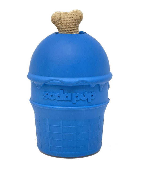SodaPup Ice Cream Cone Treat Dispenser Dog Toy, Blue