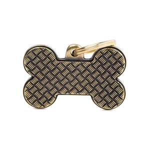 MyFamily Bronx Bone Platform English Brass Pet ID Tag