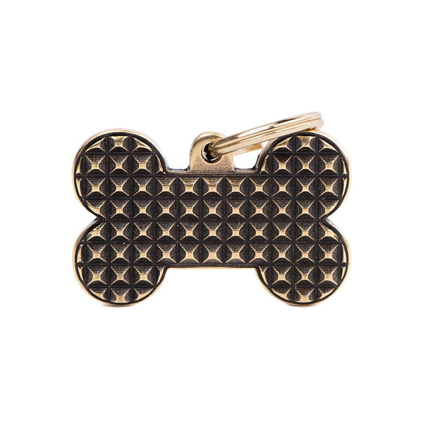 MyFamily Bronx Bone Studs English Brass Pet ID Tag