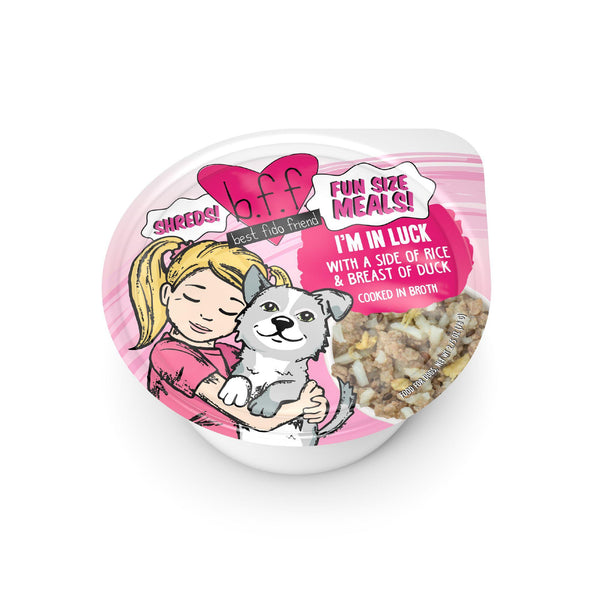 BFF Fun Size Meals I'm In Luck avec riz et blanc de canard repas humide pour chien