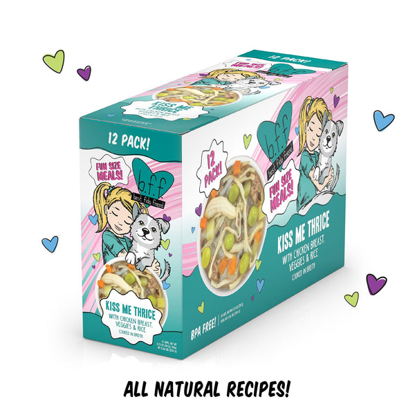 BFF Fun Size Meals Kiss Me Thrice with Chicken Breast, Veggies & Rice Wet Dog Food Cup