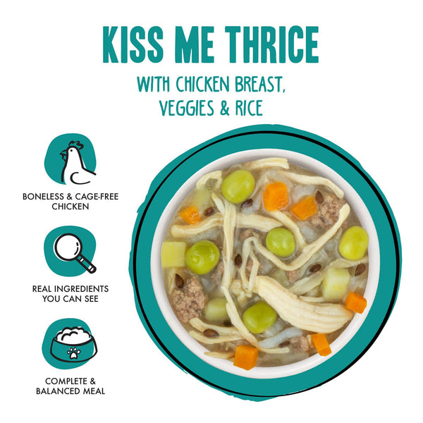 BFF Fun Size Meals Kiss Me Thrice with Chicken Breast, Veggies & Rice Wet Dog Food Cup