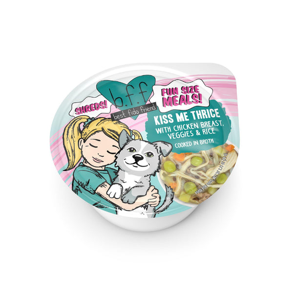 BFF Fun Size Meals Kiss Me Thrice with Chicken Breast, Veggies & Rice Wet Dog Food Cup