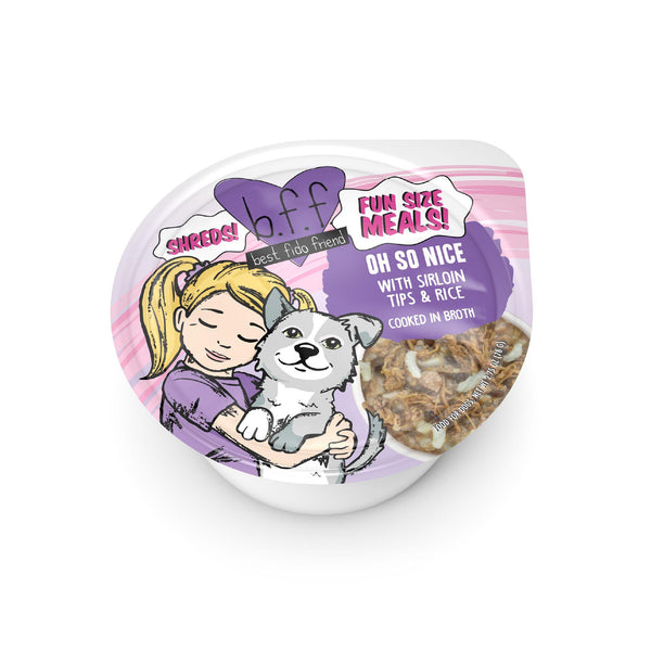 BFF Fun Size Meals Oh So Nice with Sirloin Tips & Rice Wet Dog Food Cup