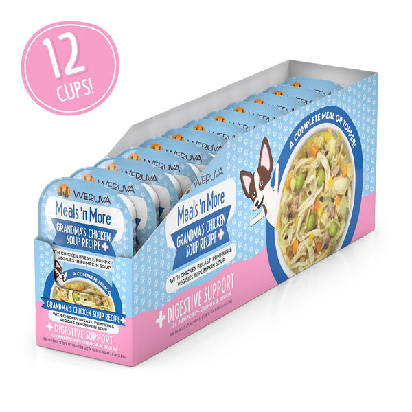 Weruva Meals 'n More Recette Grand-mère soupe au poulet Plus dans soupe à la citrouille repas humide pour chien