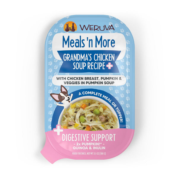 Weruva Meals 'n More Recette Grand-mère soupe au poulet Plus dans soupe à la citrouille repas humide pour chien