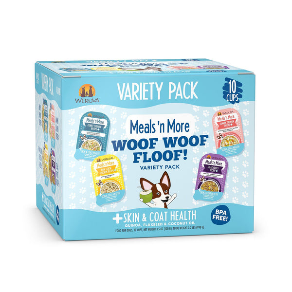 Weruva Repas 'n More Woof Woof Floof ! Pack variété Santé Peau et Pelage Pâtée pour chiens, 3,5 oz, 10 unités
