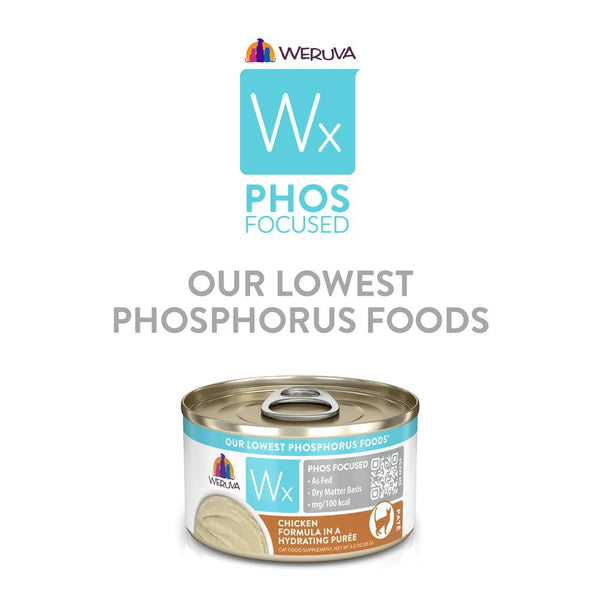 Weruva Wx Phos Focused Chicken Formula in a Hydrating Puree Wet Cat Food Can