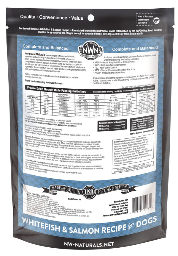Northwest Naturals Raw Diet Whitefish & Salmon Nuggets Freeze-Dried Dog Food