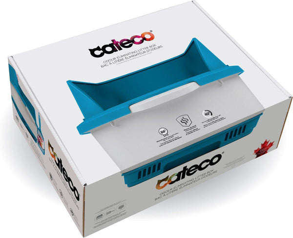 Noba Cateco Kit de démarrage bac à litière éliminant les odeurs pour chats, bleu