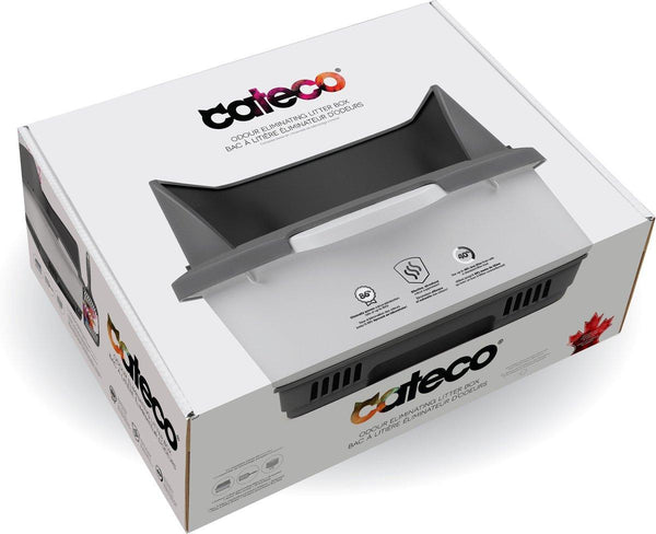 Noba Cateco Kit de démarrage bac à litière éliminant les odeurs pour chats, gris