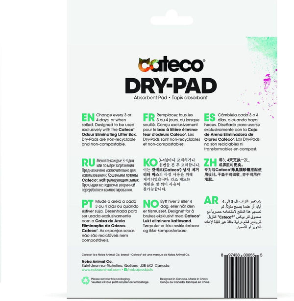Noba Cateco Tampon absorbant sans parfum pour bac à litière