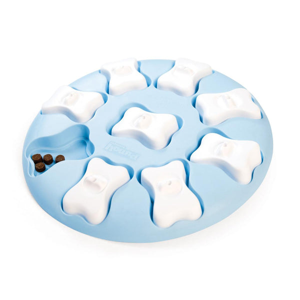 Outward Hound Nina Otosson Jouet interactif intelligent pour chiot avec puzzle à friandises, bleu