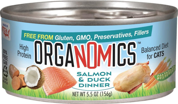 Organomics Salmon & Duck Dinner Pate Wet Cat Food Can
