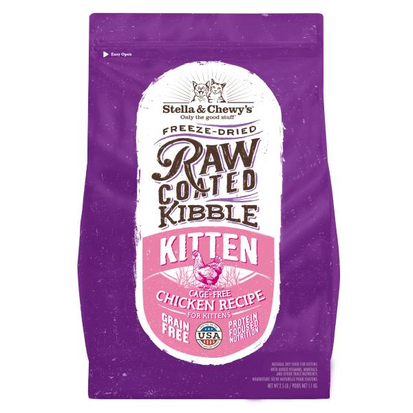 Stella & Chewy's Croquettes crues enrobées au poulet élevé en liberté Nourriture sèche pour chatons