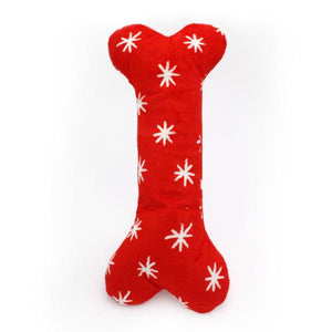ZippyPaws Holiday Jigglerz Festive Bone Dog Toy