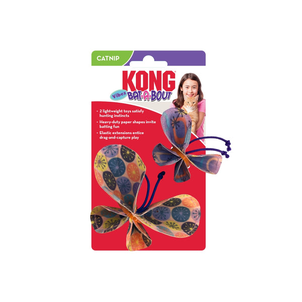 KONG Bat-A-Bout Vibez Butterfly Lot de 2 jouets pour chat