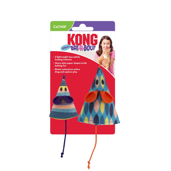 KONG Bat-A-Bout Vibez Mouse Lot de 2 jouets pour chat