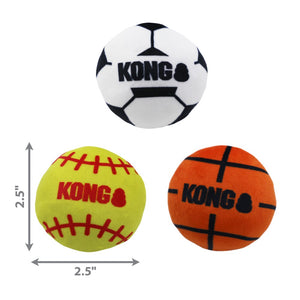 KONG Sport Balls Jouets pour chat remplis d'herbe à chat, assortis, paquet de 2