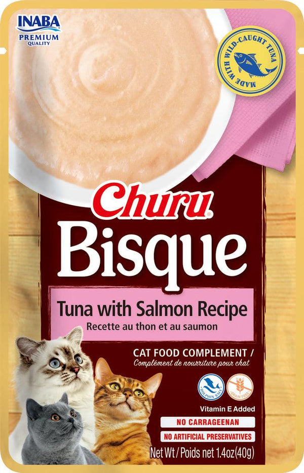 INABA Churu Bisque Tuna with Salmon Recipe Cat Food Topper