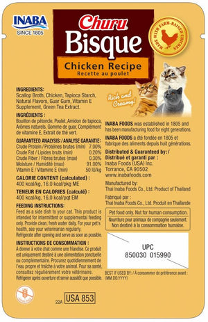 INABA Churu Bisque Chicken Recipe Cat Food Topper