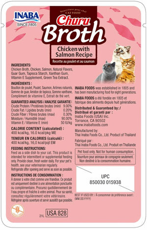 INABA Churu Broth Chicken with Salmon Recipe Cat Food Topper