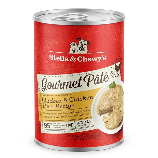 Stella & Chewy's Pâté gourmet Poulet & Foie de poulet Nourriture humide pour chiens en boîte