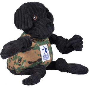 HuggleHounds HuggleCause Camo Project Lab Knottie Dog Toy, Black