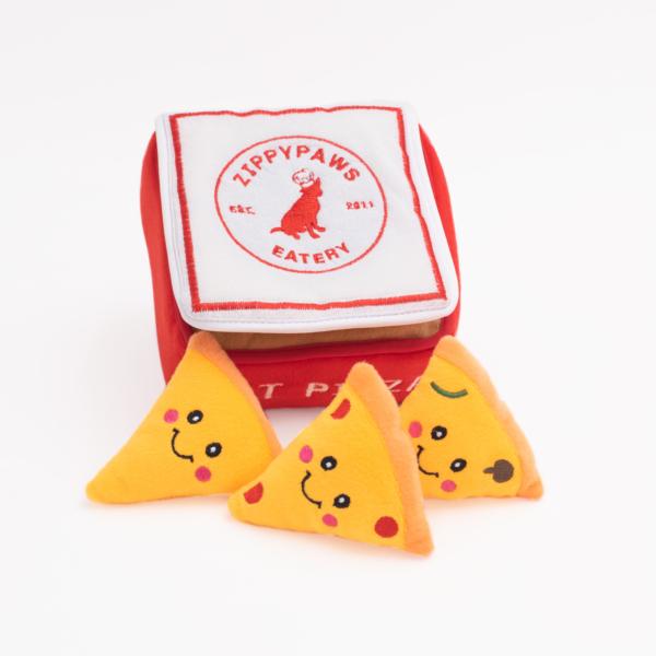 ZippyPaws Zippy Burrow Pizza Box Dog Toy