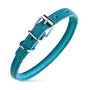 Dogline Round Leather Collar, Teal
